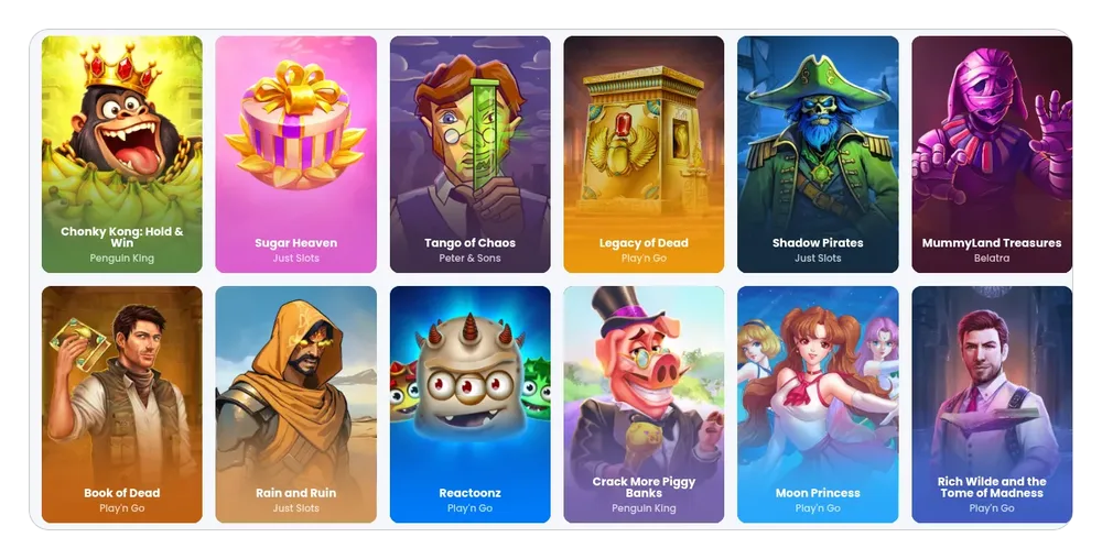 Spellobbyn hos Winnerz Casino, skärmdump